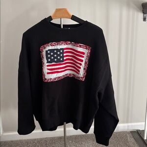 Polo by Ralph Lauren Black Sweatshirt with American Flag